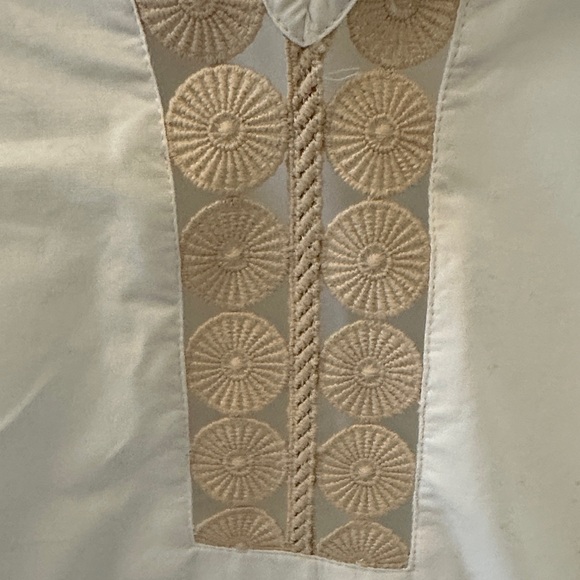 Talbots Elegant White and Tan Women's Top NWOT - Picture 3 of 6